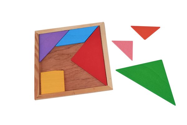 Tangram Puzzle aus Holz, 4 Stück