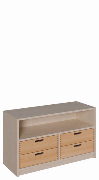 Schrank mit 4 Massivholzschüben und 1 Einlegeboden (B/H/T: 102 x 60 x 40 cm)