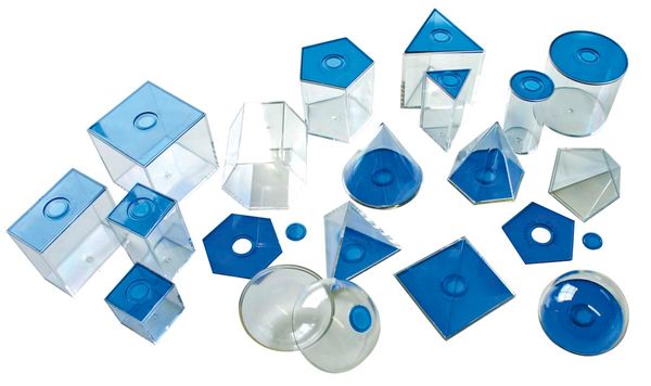 Geometrische Körper, transparent (blau) klein