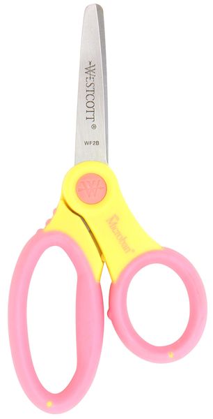 Westcott MICROBAN Schulschere, rund, antibakteriell mit Soft-Grip Griff,  13cm