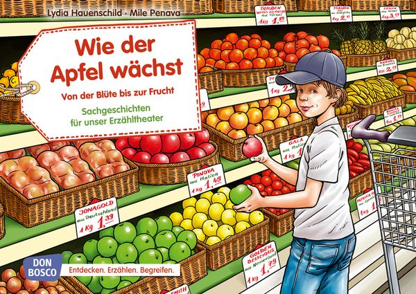 Kamishibai Bildkartenset - Wie der Apfel wächst. Von der Blüte bis zur Frucht