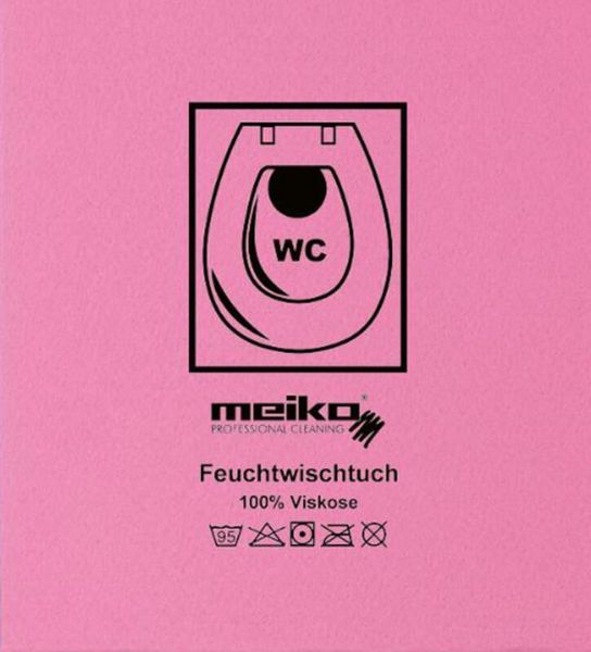 Feuchtwischtücher mit Piktogramm, rosa "WC", 10 Stück