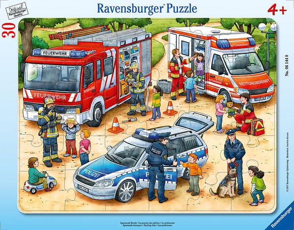 RAVENSBURGER Rahmenpuzzle Spannende Berufe, 30 Teile, ab 4 Jahre