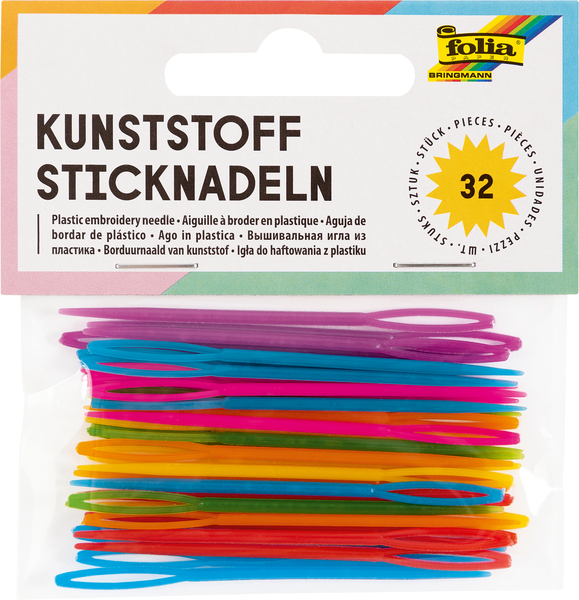 Sticknadeln aus Kunststoff, 6,5 cm x 1,8 mm, 32 Stück