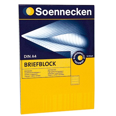 Briefblock DIN A4, holzfrei, liniert, 1 Stück