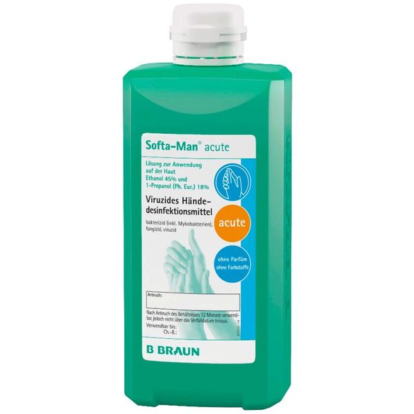 B. Braun Softa-Man® acute Händedesinfektion, RKI u. VAH zertifiziert, 500ml