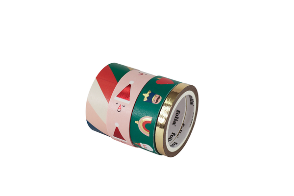 Washi Tape, Weihnachtsmotive, 4x10m, 3 Rollen