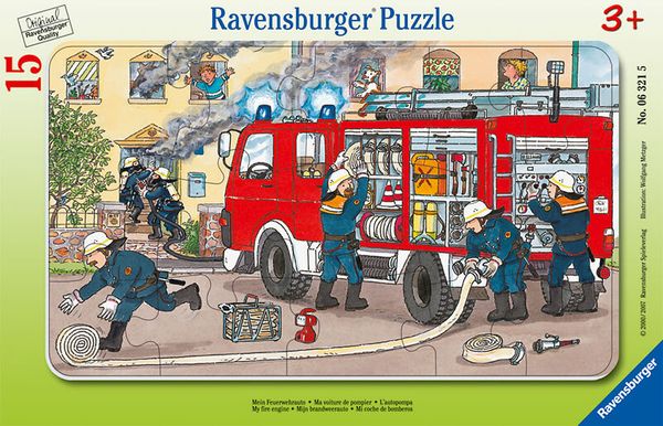 RAVENSBURGER Rahmenpuzzle Mein Feuerwehrauto, 15 Teile, ab 3 Jahre