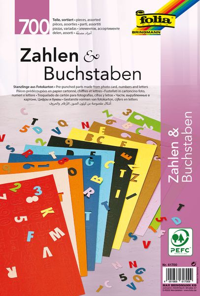 Buchstaben + Zahlen, 700 Teile, bunt sortiert