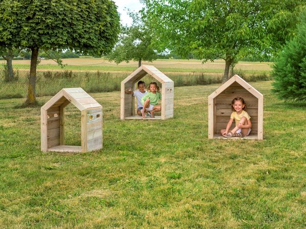 3 Outdoor Spielhäuschen aus Holz