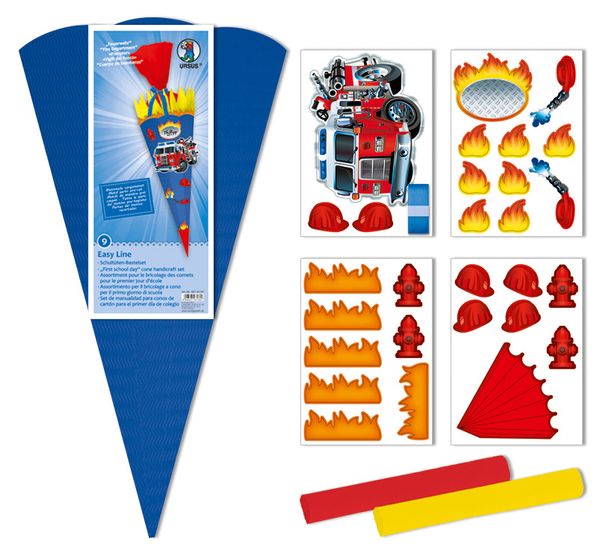 Schultüten-Bastelset Easy Line Feuerwehr, 68 cm, 1 Set