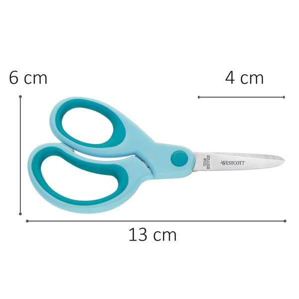 Linkshänder -Kinderschere Westcott Softgrip Kids LEFTY, spitz, türkis, 13cm