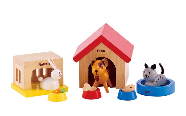 HAPE Haustiere für Puppenhaus, 11 Teile