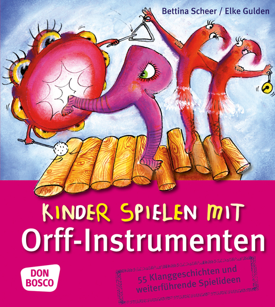 Kinder spielen mit Orff-Instrumenten