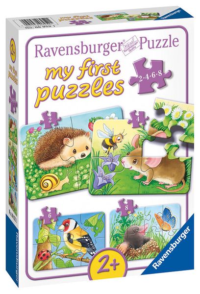 RAVENSBURGER my first puzzles: Süße Gartenbewohner, 4 Kinderpuzzles mit 2, 4, 6, 8 Teilen, ab 2 Jahre