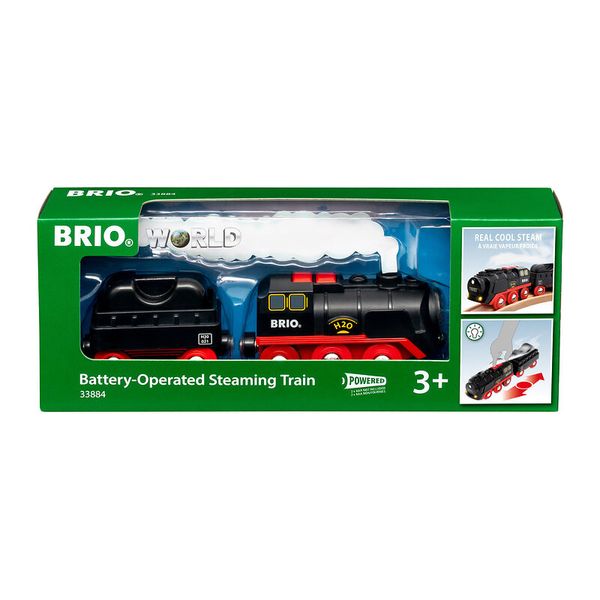 BRIO Batterie-Dampflok mit Wassertank & Dampffunktion, ab 3 Jahre