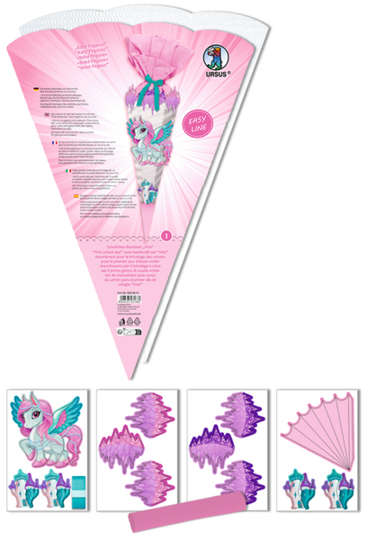 Geschwister Schultüten-Bastelset Easy Line Pegasus, 41 cm, 1 Set