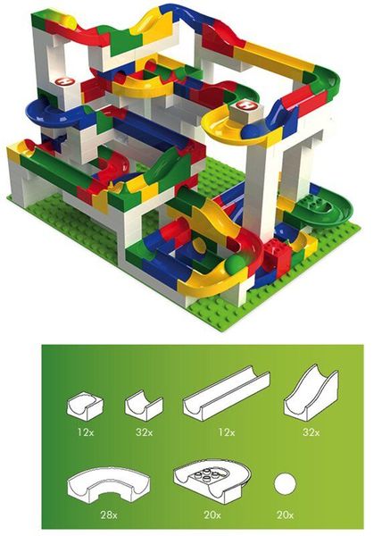 HUBELINO Kita-Kugelbahn 136 Teile + 20 Kugeln