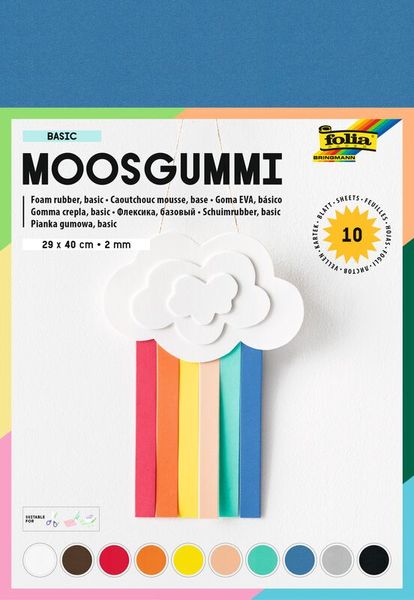 Glitter-Moosgummi Grundfarben, 40 x 29 cm, 10 Bogen