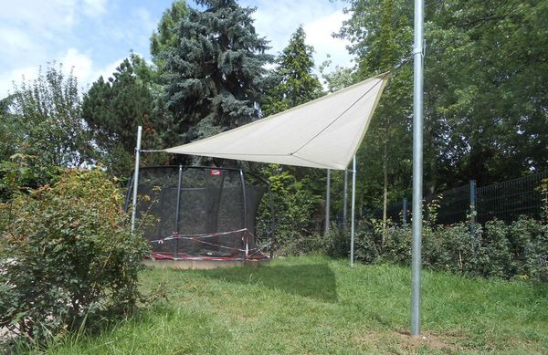 Sonnenschutzanlage Dreieck, 5 x 5 x 5m, 200 g/qm