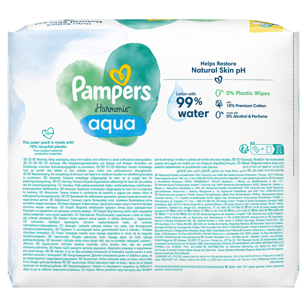 Pampers Harmonie Aqua Feuchttücher, 4x48 Stk.