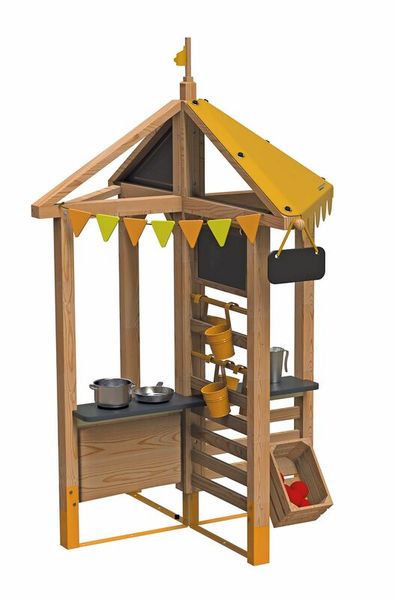 Outdoor Kiosk 4 in 1 / Marktstand aus Holz, (LxBxH): 113 x 113 x 195 cm