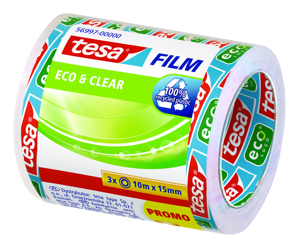 Tesafilm Eco & Clear, 3 Rollen