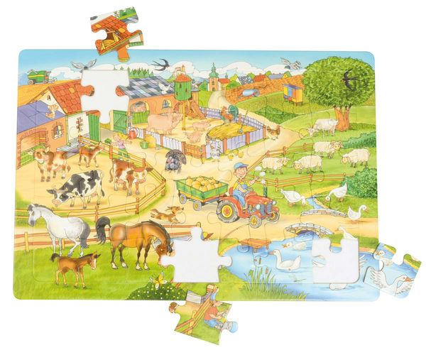 Puzzle Bauernhof, 35 Teile aus Karton, ab 3 Jahre