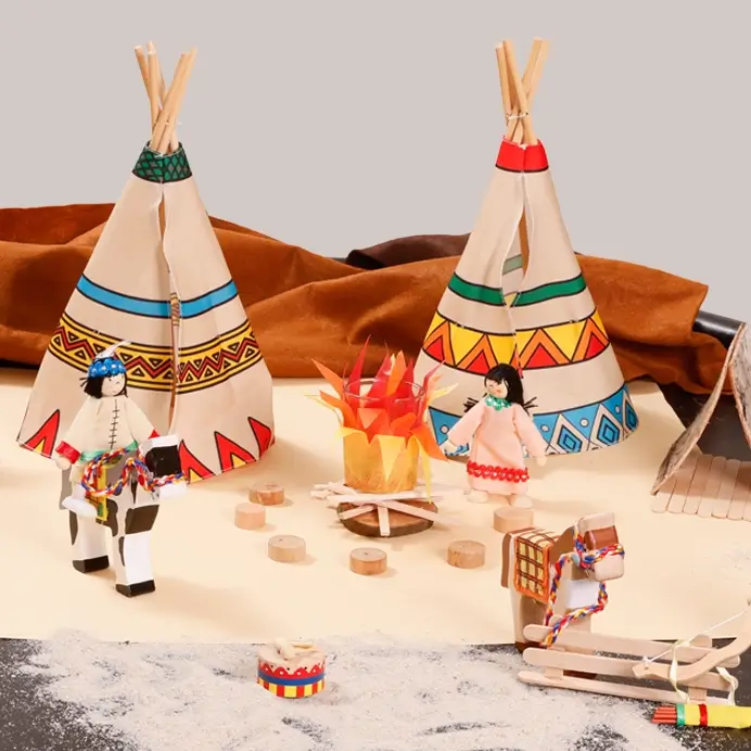 Thementisch Native Americans mit Spielfiguren