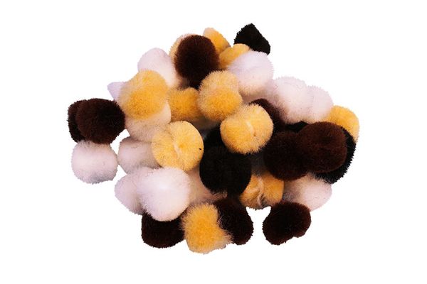 Pompons, Ø 2 cm, 1500 Stück, Farbe gemischt