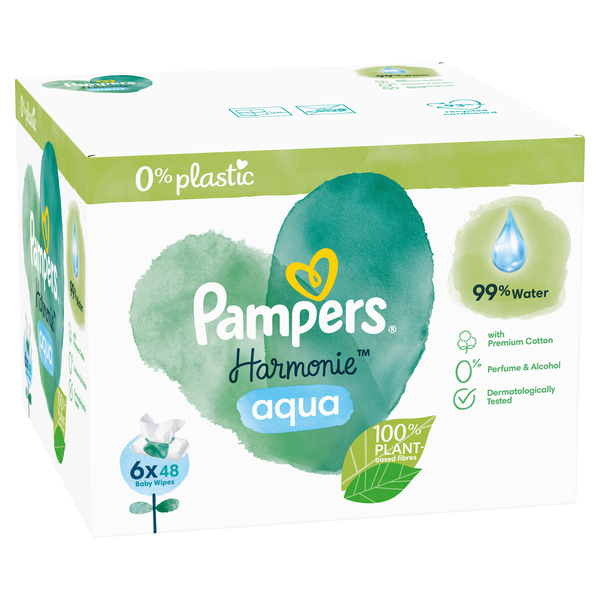 Pampers Aqua Pure Feuchttücher, 6x48 Stk. (SONDERPREIS)