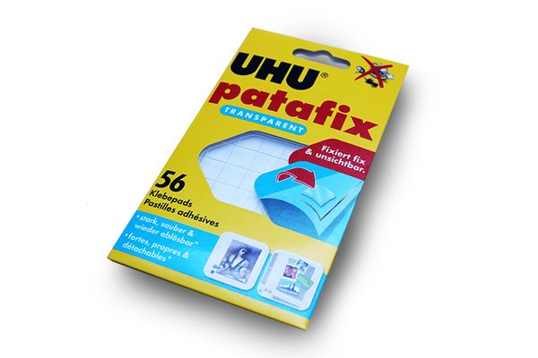 UHU Klebepad patafix, 12x12 mm, transparent, 56 Stück