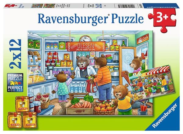 Großes RAVENSBURGER KiGA Puzzle-Set ab 3 Jahre, 6 Puzzles à 2x12 Teile (144 Teile)