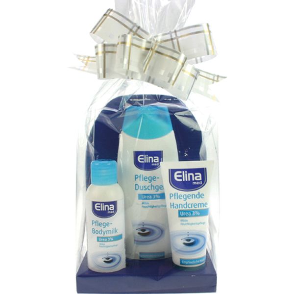 Geschenk-Set Pflege-Duschgel und Creme,  Elina Urea 3%, 3-tlg. 