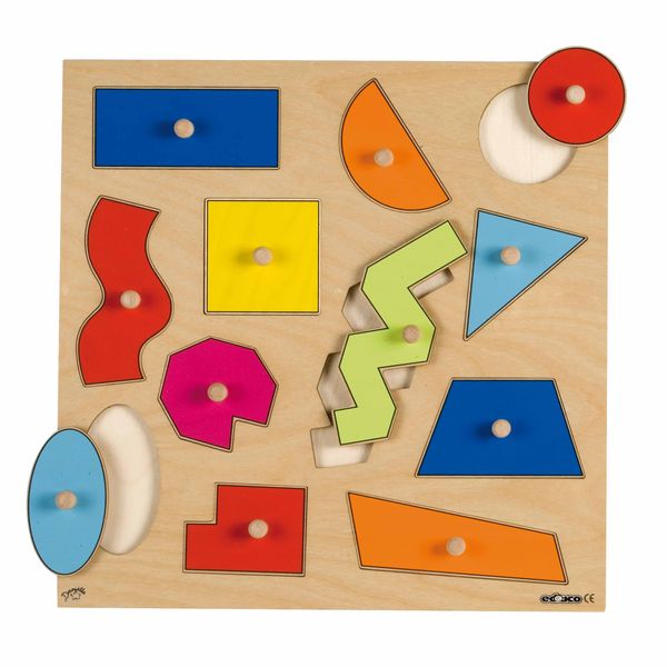 EDUCO Knopfpuzzle - geometrische Formen, 12 Teile, ab 3 Jahre