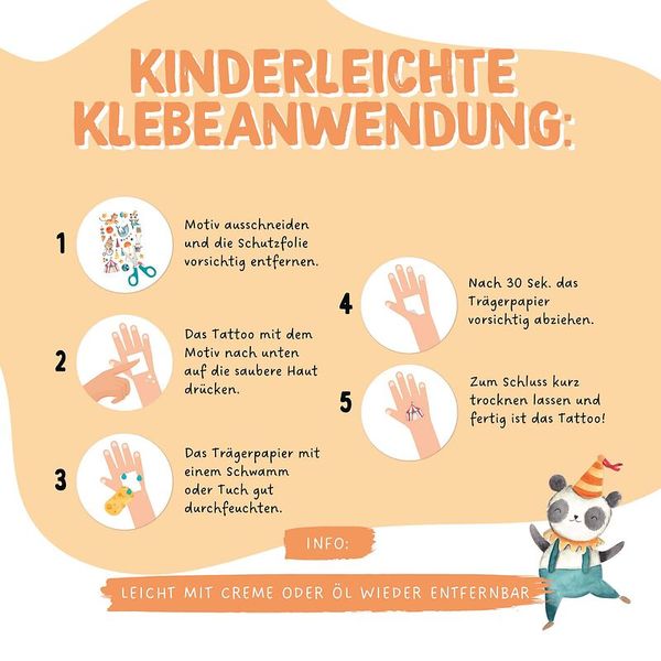 100 Kindertattoos zum Aufkleben – Bunter Mix (Meerjungfrau, Zirkus, Ritter & Prinzessin, Dinos, Tiere, Weltall)