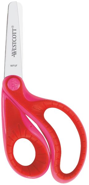 Westcott Schere mit Öffnungshilfe Ergo Jr. Softgrip, rund, rot, 13cm