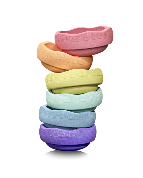 Stapelstein Original rainbow pastel, 6er Set