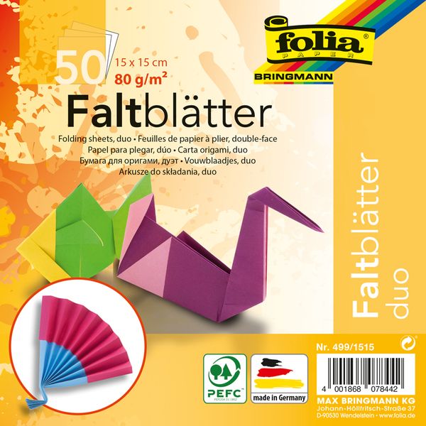 Faltblätter Duo, 15x15 cm, 50 Blatt