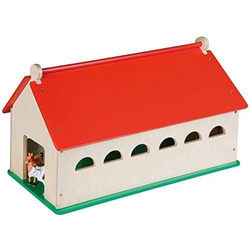 EDUCO Bauernhof aus Holz mit aufklappbarem Dach, LxB: 50 x 24 cm