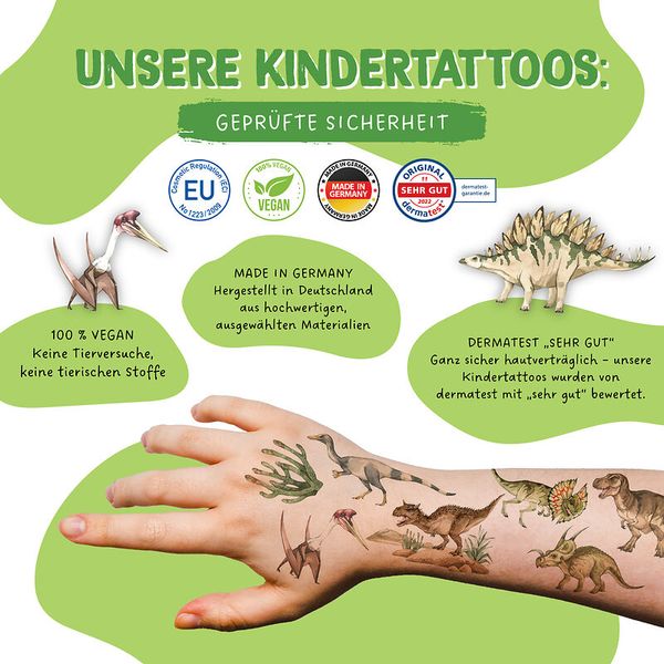 100 Kindertattoos zum Aufkleben – Welt der Dinos