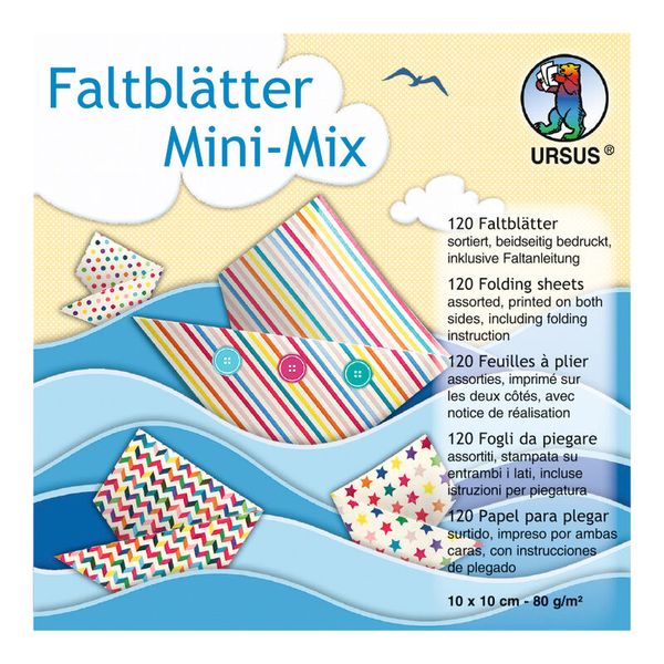 Faltblätter Mini-Mix, 10 x 10 cm, 120 Blatt
