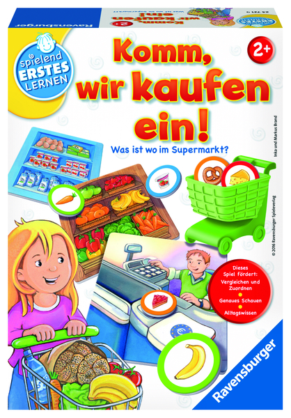 RAVENSBURGER Spiel Komm, wir kaufen ein, 1-4 Personen, ab 2 Jahre