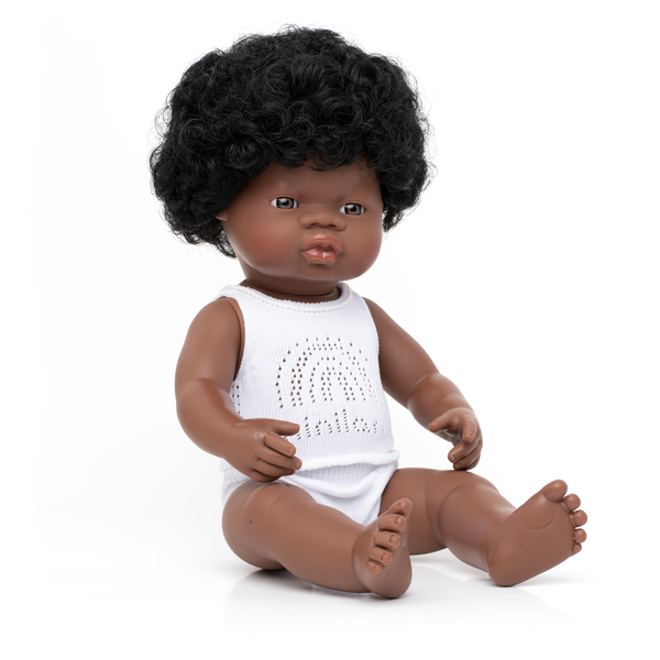 Puppe Mädchen afrikanisch - 38 cm