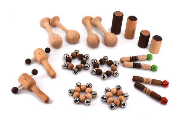 Das Holz-Percussion-Set für die Krabbelgruppe, für 10 Kinder, 16 tlg. 