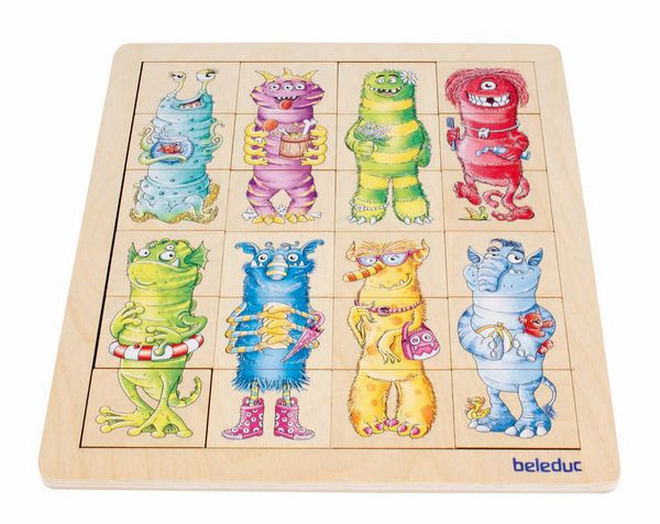 Match & Mix Puzzle Monster, Holz, 30 Teile, ab 4 Jahre