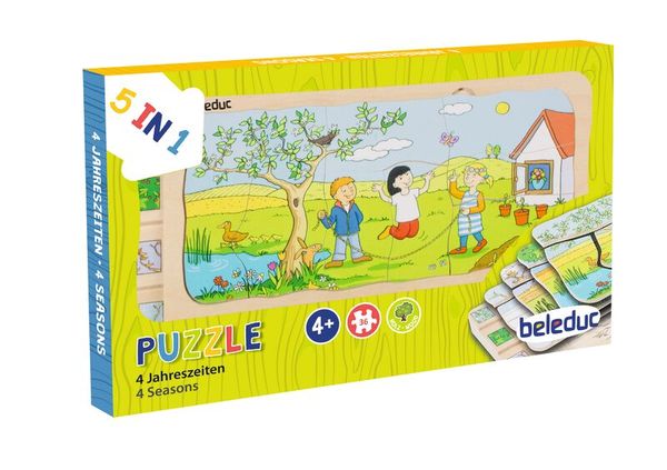 Lagen-Puzzle 4 Jahreszeiten, 36 Teile, Holz, ab 4 Jahre