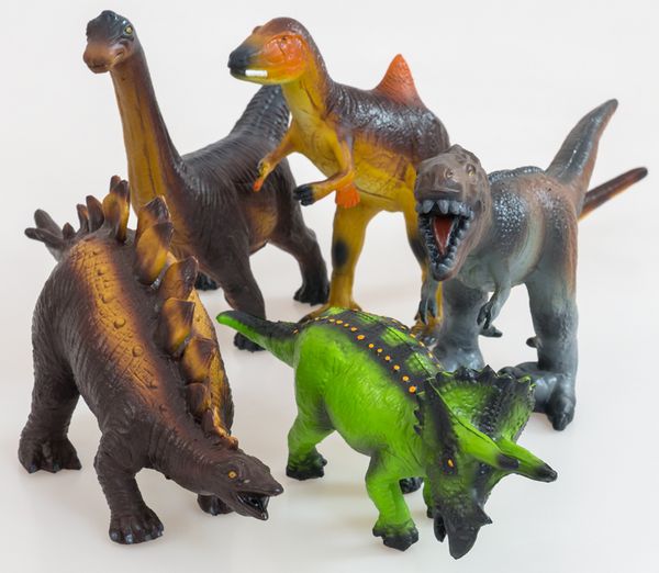 Dinosaurier, Naturkautschuk, 5-teiliges Set (Figuren bis ca. 16 cm)