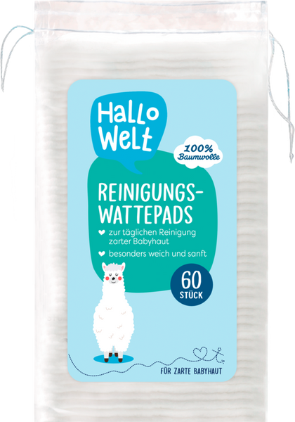 Reinigungs-Wattepads, 100% Baumwolle, 12x60 Stück