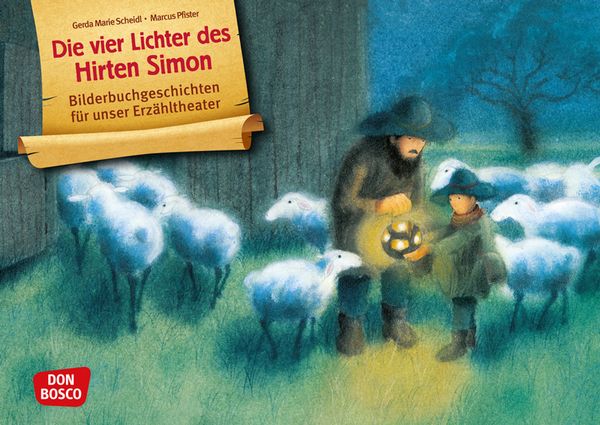 Kamishibai Bildkartenset - Die vier Lichter des Hirten Simon